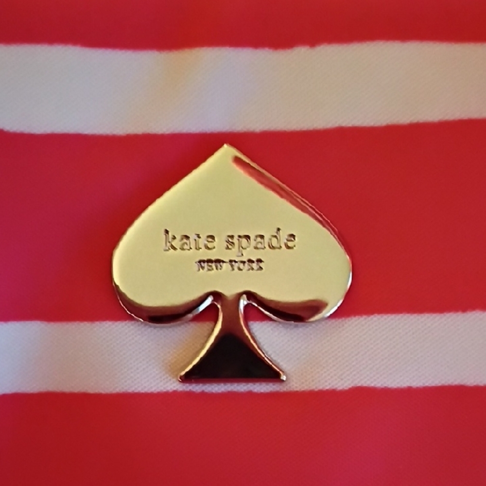 Kate Spade Red and White Striped Tote - Picture 2 of 5